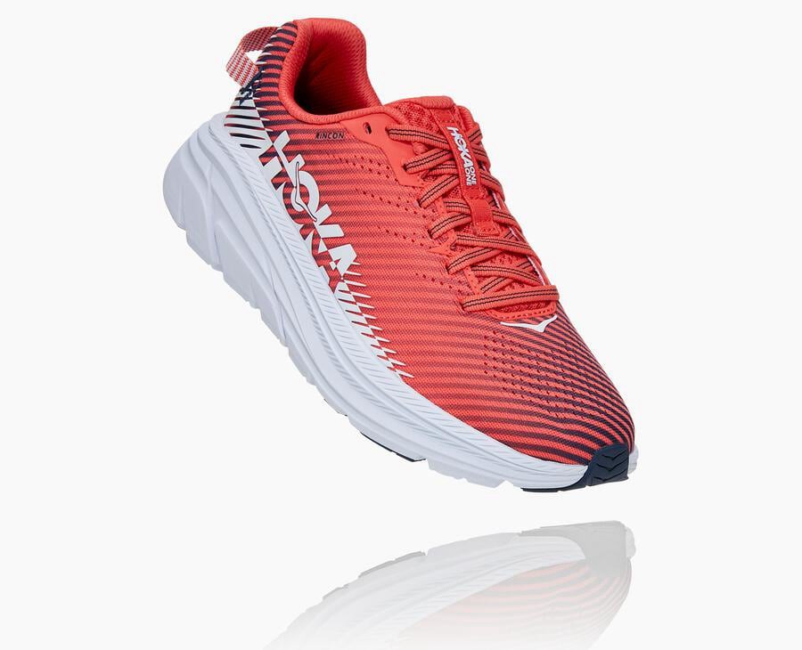 Hoka One One Running Shoes Womens Red/White - Rincon 2 - 39567OIBZ